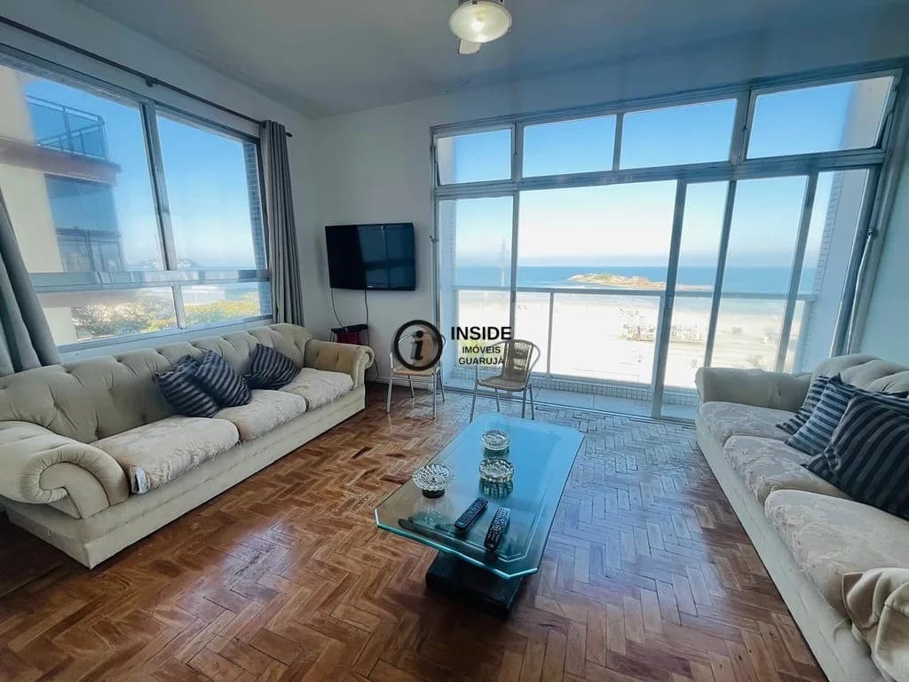 Apartamento com 3 quartos e vista para o mar - Apartamento em Pitangueiras SP