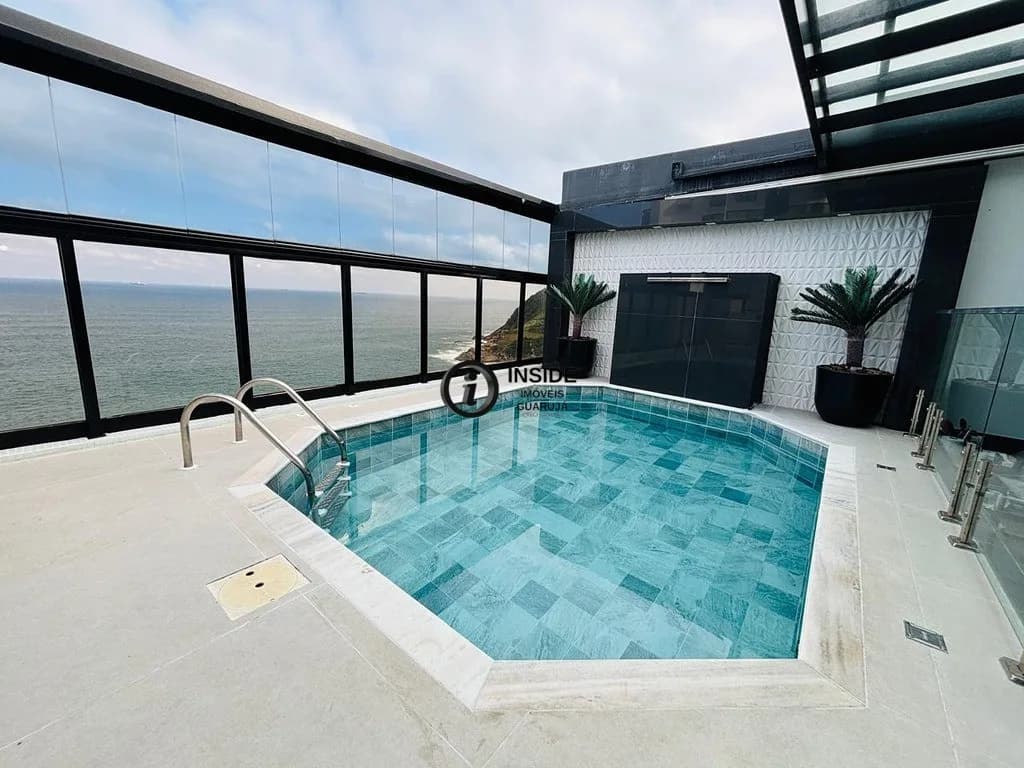 Cobertura cinematográfica 4 suites Vista ao Mar - Apartamento em Enseada SP